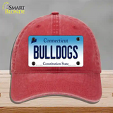 Bulldogs Connecticut Novelty License Plate Hat Unconstructed Cotton / Red