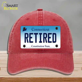 Retired Connecticut Novelty License Plate Hat Unconstructed Cotton / Red