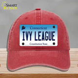 Ivy League Connecticut Novelty License Plate Hat Unconstructed Cotton / Red