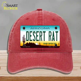 Desert Rat Arizona Novelty License Plate Hat Unconstructed Cotton / Red