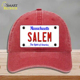 Salem Massachusetts Novelty License Plate Hat Unconstructed Cotton / Red