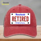 Retired Massachusetts Novelty License Plate Hat Unconstructed Cotton / Red