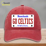 Go Celtics Massachusetts Novelty License Plate Hat Unconstructed Cotton / Red