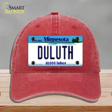 Duluth Minnesota State Novelty License Plate Hat Unconstructed Cotton / Red