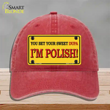 Im Polish Yellow Novelty License Plate Hat Unconstructed Cotton / Red