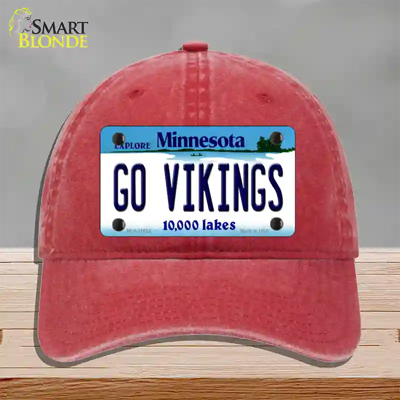 Go Vikings Minnesota Novelty License Plate Hat Unconstructed Cotton / Red