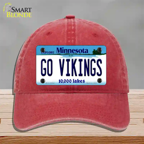 Go Vikings Minnesota Novelty License Plate Hat Unconstructed Cotton / Red