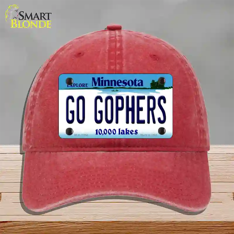 Go Gophers Minnesota State Novelty License Plate Hat Unconstructed Cotton / Red