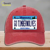 Go Timberwolves Minnesota State Novelty License Plate Hat Unconstructed Cotton / Red