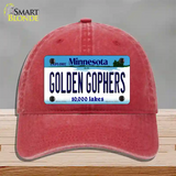 Golden Gophers Minnesota State Novelty License Plate Hat Unconstructed Cotton / Red