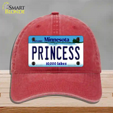 Princess Minnesota State Novelty License Plate Hat Unconstructed Cotton / Red