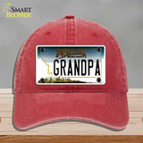 Grandpa Montana State Novelty License Plate Hat Unconstructed Cotton / Red