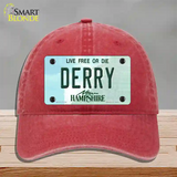 Derry New Hampshire State Novelty License Plate Hat Unconstructed Cotton / Red