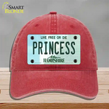 Princess New Hampshire State Novelty License Plate Hat Unconstructed Cotton / Red