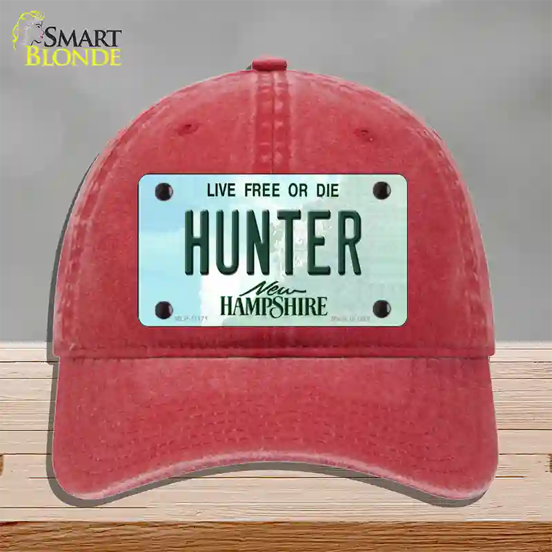 Hunter New Hampshire State Novelty License Plate Hat Unconstructed Cotton / Red