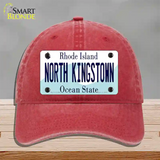 North Kingstown Rhode Island State Novelty License Plate Hat Unconstructed Cotton / Red