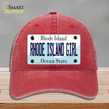 Rhode Island Girl Rhode Island State Novelty License Plate Hat Unconstructed Cotton / Red