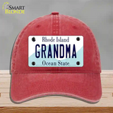 Grandma Rhode Island State Novelty License Plate Hat Unconstructed Cotton / Red