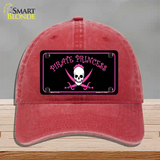 Pirate Princess Novelty License Plate Hat Unconstructed Cotton / Red