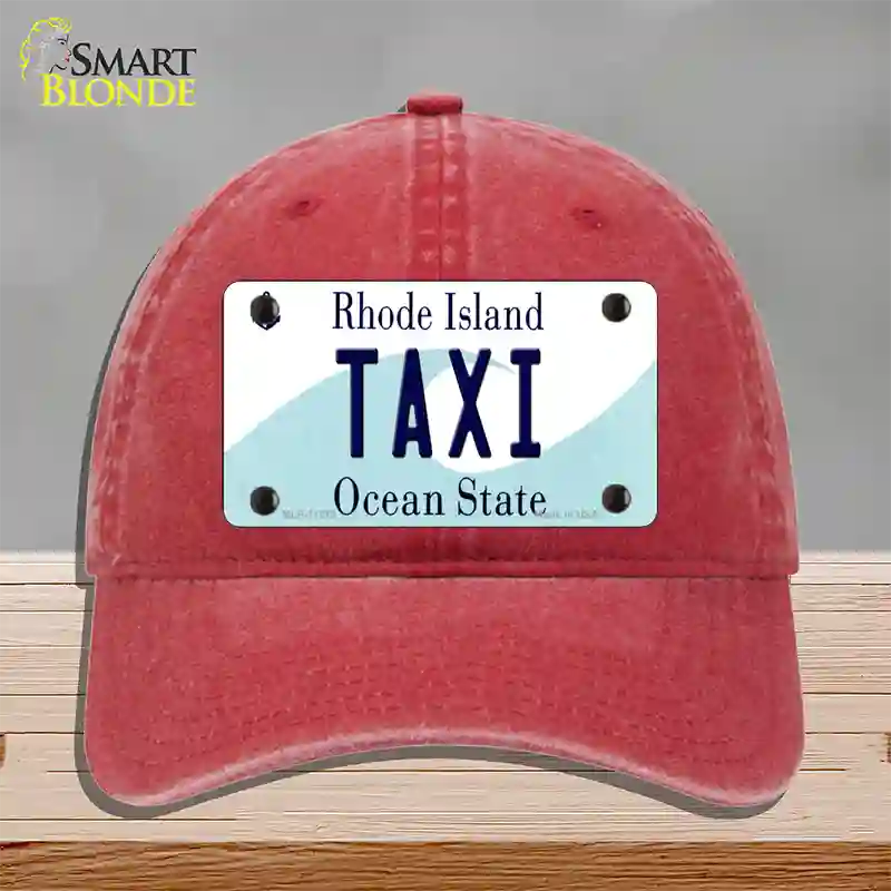 Taxi Rhode Island State Novelty License Plate Hat Unconstructed Cotton / Red