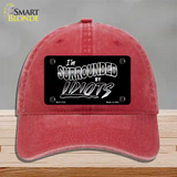 Im Surrounded By Idiots Novelty License Plate Hat Unconstructed Cotton / Red