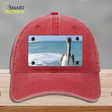 Pelican Ocean Novelty License Plate Hat Unconstructed Cotton / Red