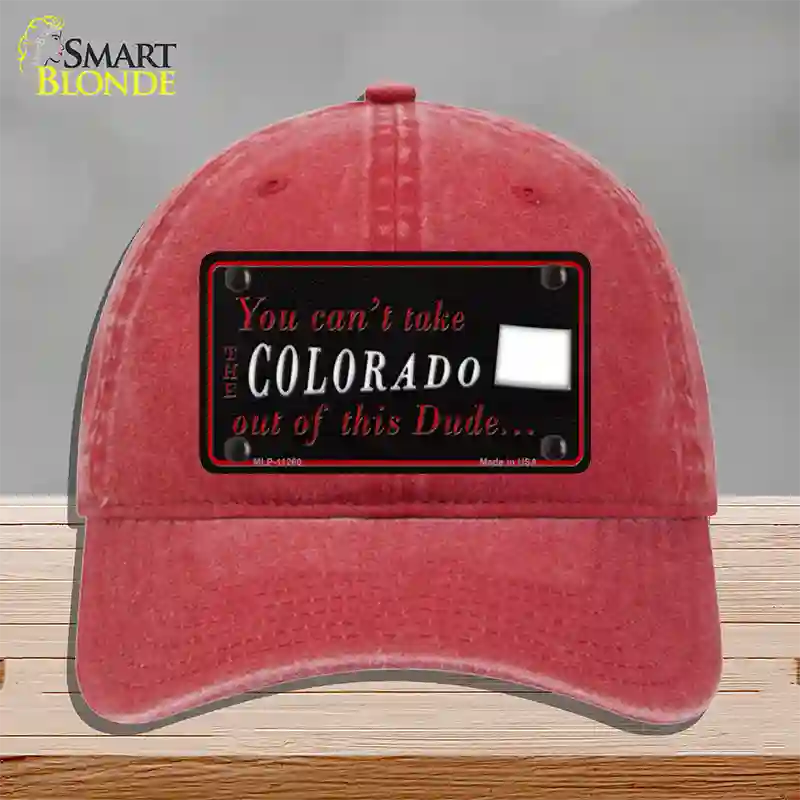 Colorado Dude Novelty License Plate Hat Unconstructed Cotton / Red