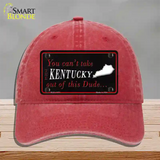 Kentucky Dude Novelty License Plate Hat Unconstructed Cotton / Red