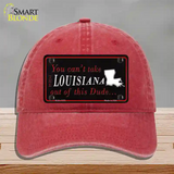 Louisiana Dude Novelty License Plate Hat Unconstructed Cotton / Red