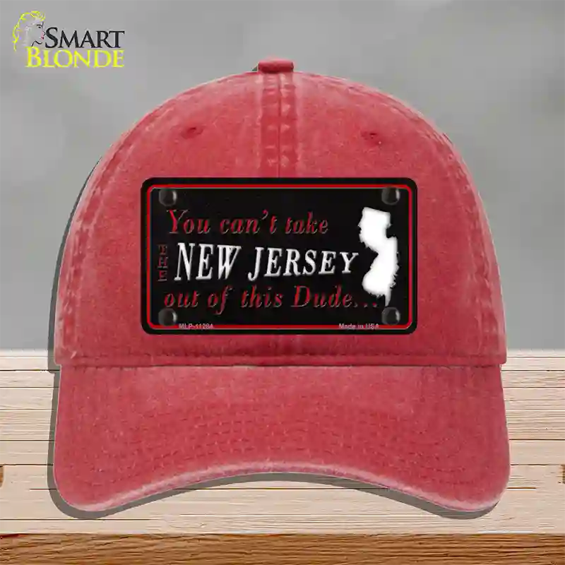 New Jersey Dude Novelty License Plate Hat Unconstructed Cotton / Red