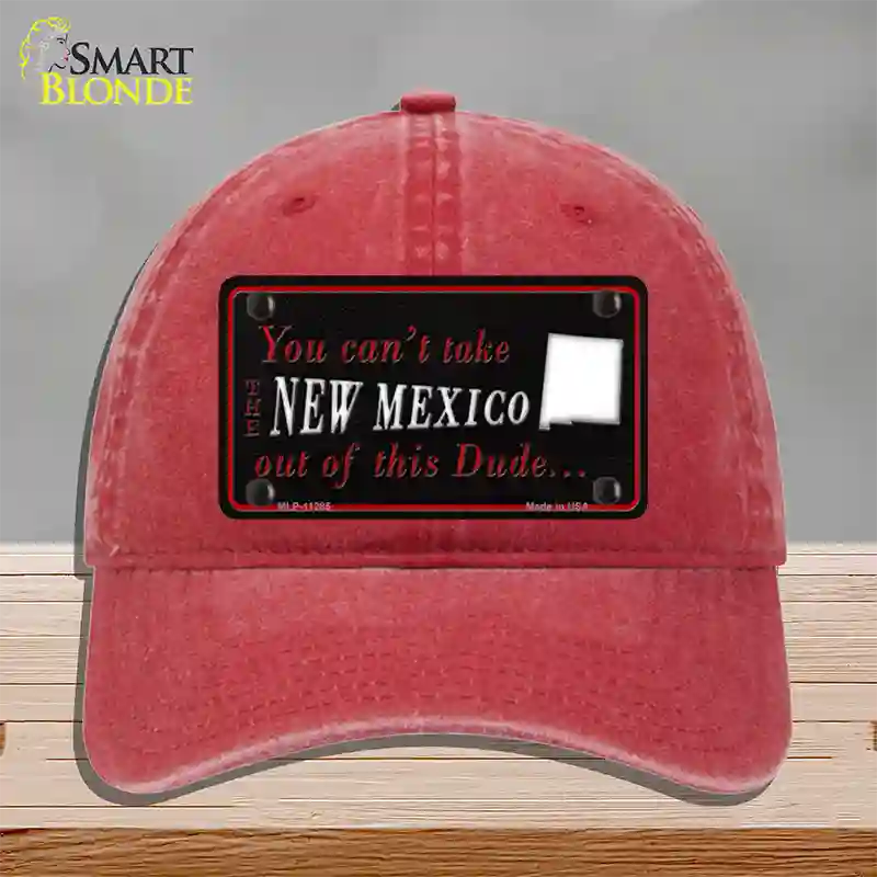 New Mexico Dude Novelty License Plate Hat Unconstructed Cotton / Red