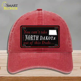 North Dakota Dude Novelty License Plate Hat Unconstructed Cotton / Red