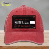 South Dakota Dude Novelty License Plate Hat Unconstructed Cotton / Red