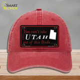 Utah Dude Novelty License Plate Hat Unconstructed Cotton / Red