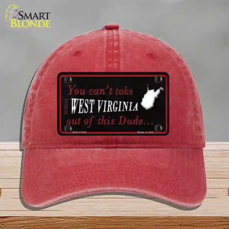 West Virginia Dude Novelty License Plate Hat Unconstructed Cotton / Red