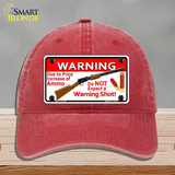 Do Not Expect A Warning Shot Novelty License Plate Hat Unconstructed Cotton / Red