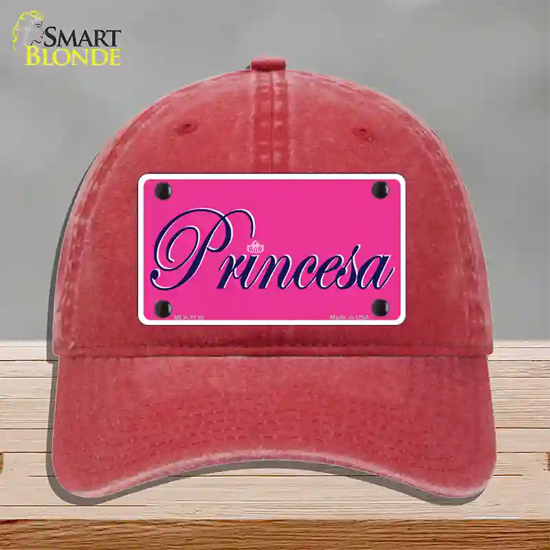 Princesa Novelty License Plate Hat Unconstructed Cotton / Red