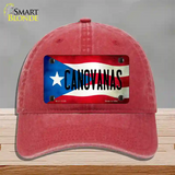 Canovanas Puerto Rico Flag Novelty License Plate Hat Unconstructed Cotton / Red