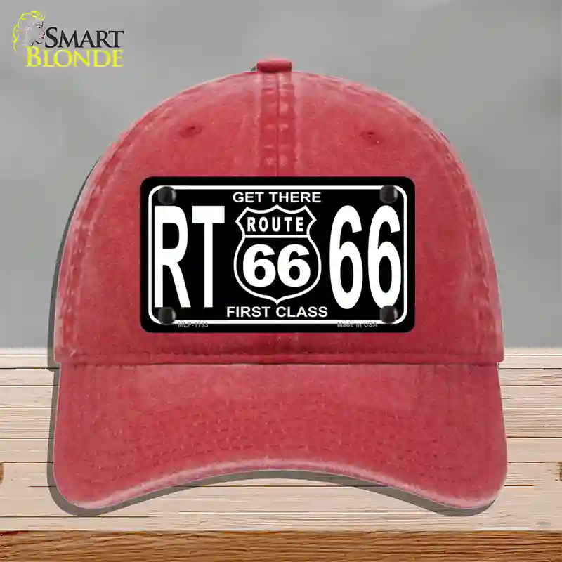 Get There 1st Class Novelty License Plate Hat Unconstructed Cotton / Red