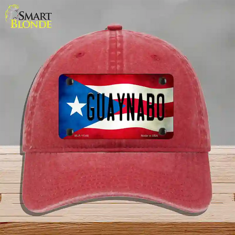 Guaynabo Puerto Rico Flag Novelty License Plate Hat Unconstructed Cotton / Red