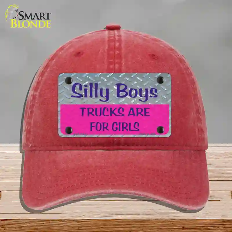 Silly Boys Novelty License Plate Hat Unconstructed Cotton / Red