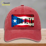 Toa Alta Puerto Rico Flag Novelty License Plate Hat Unconstructed Cotton / Red