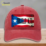 Trujillo Alto Puerto Rico Flag Novelty License Plate Hat Unconstructed Cotton / Red