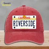 Riverside California Novelty License Plate Hat Unconstructed Cotton / Red