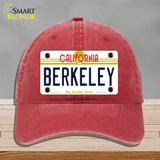 Berkeley California Novelty License Plate Hat Unconstructed Cotton / Red