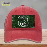 Route 66 Green Brick Wall Novelty License Plate Hat Unconstructed Cotton / Red