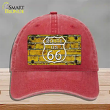 Route 66 Yellow Brick Wall Novelty License Plate Hat Unconstructed Cotton / Red