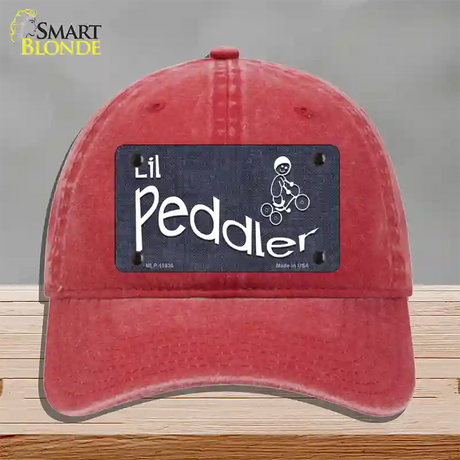 Lil Peddler Novelty License Plate Hat Unconstructed Cotton / Red