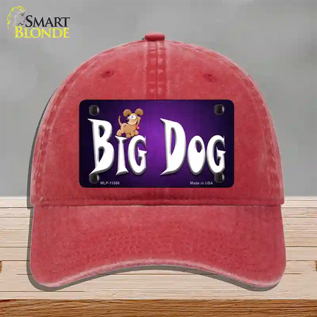 Big Dog Novelty License Plate Hat Unconstructed Cotton / Red