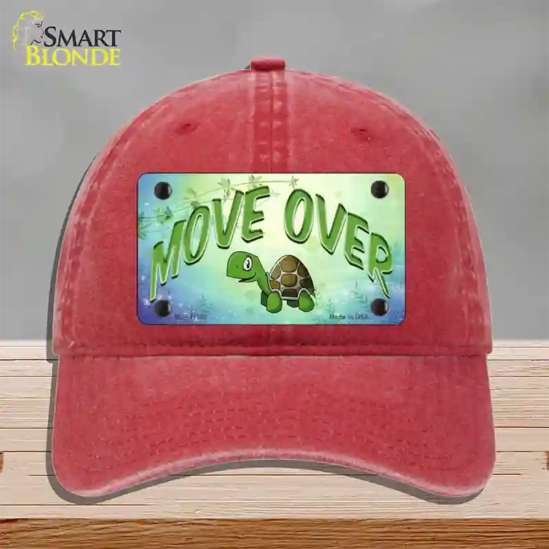 Move Over Novelty License Plate Hat Unconstructed Cotton / Red